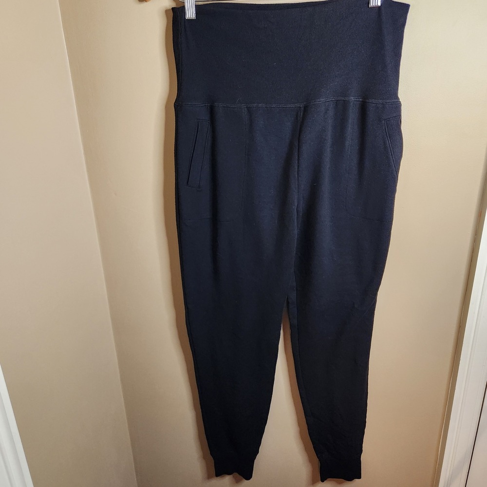 Beyond Yoga Womens Black High Waisted Ribbed Jogger Sweatpants Size L